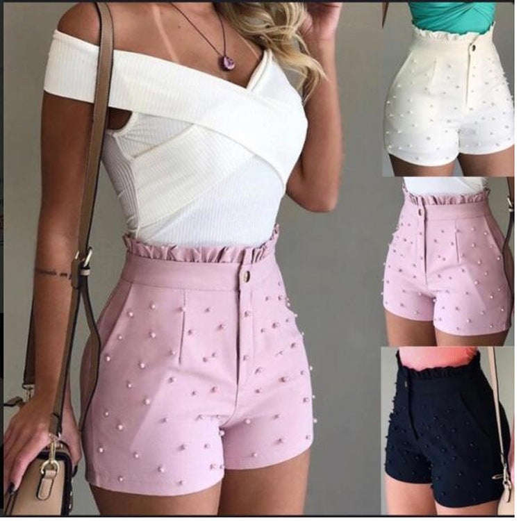Chic Beaded Shorts (Color Options)