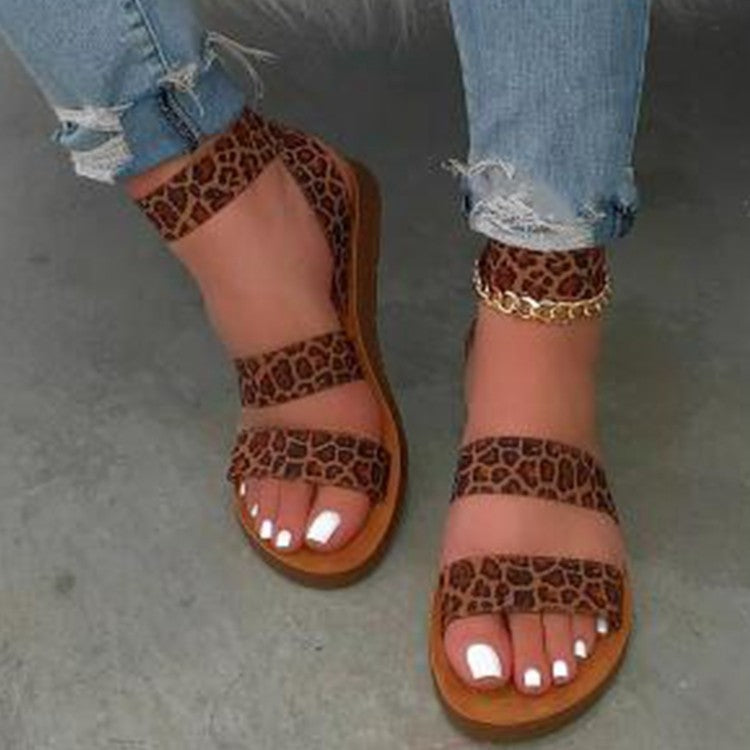 Flache, gepolsterte Damen-Riemensandalen