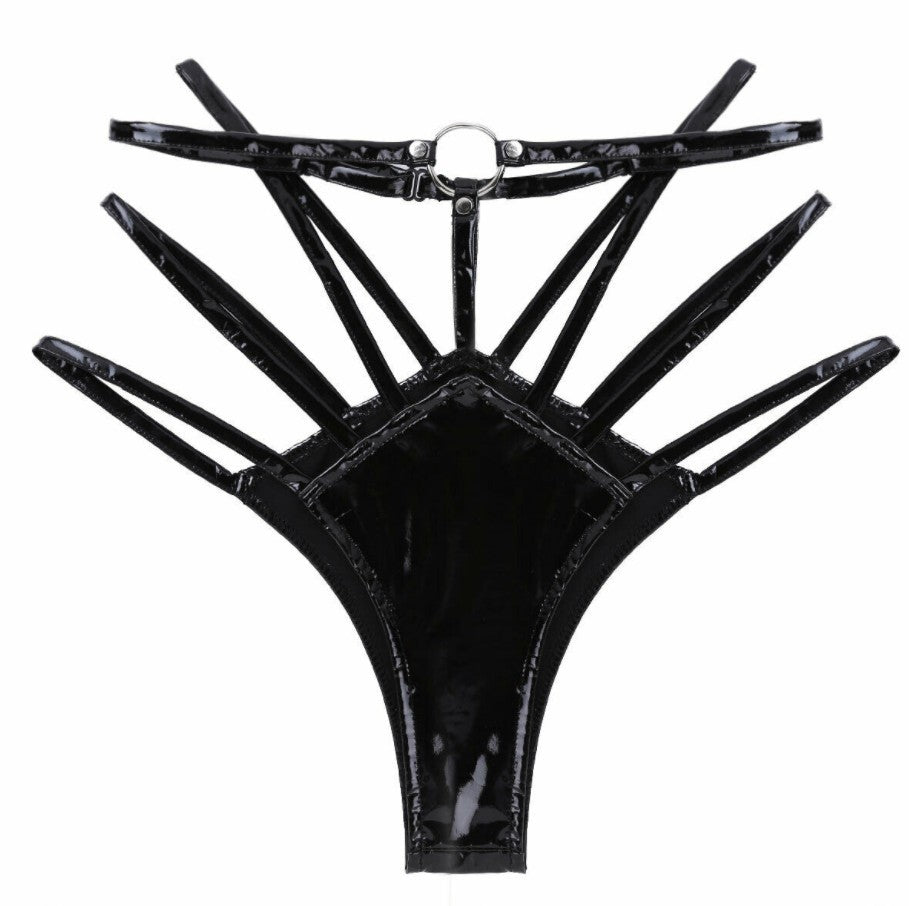 Tanga-Dessous aus Lackleder