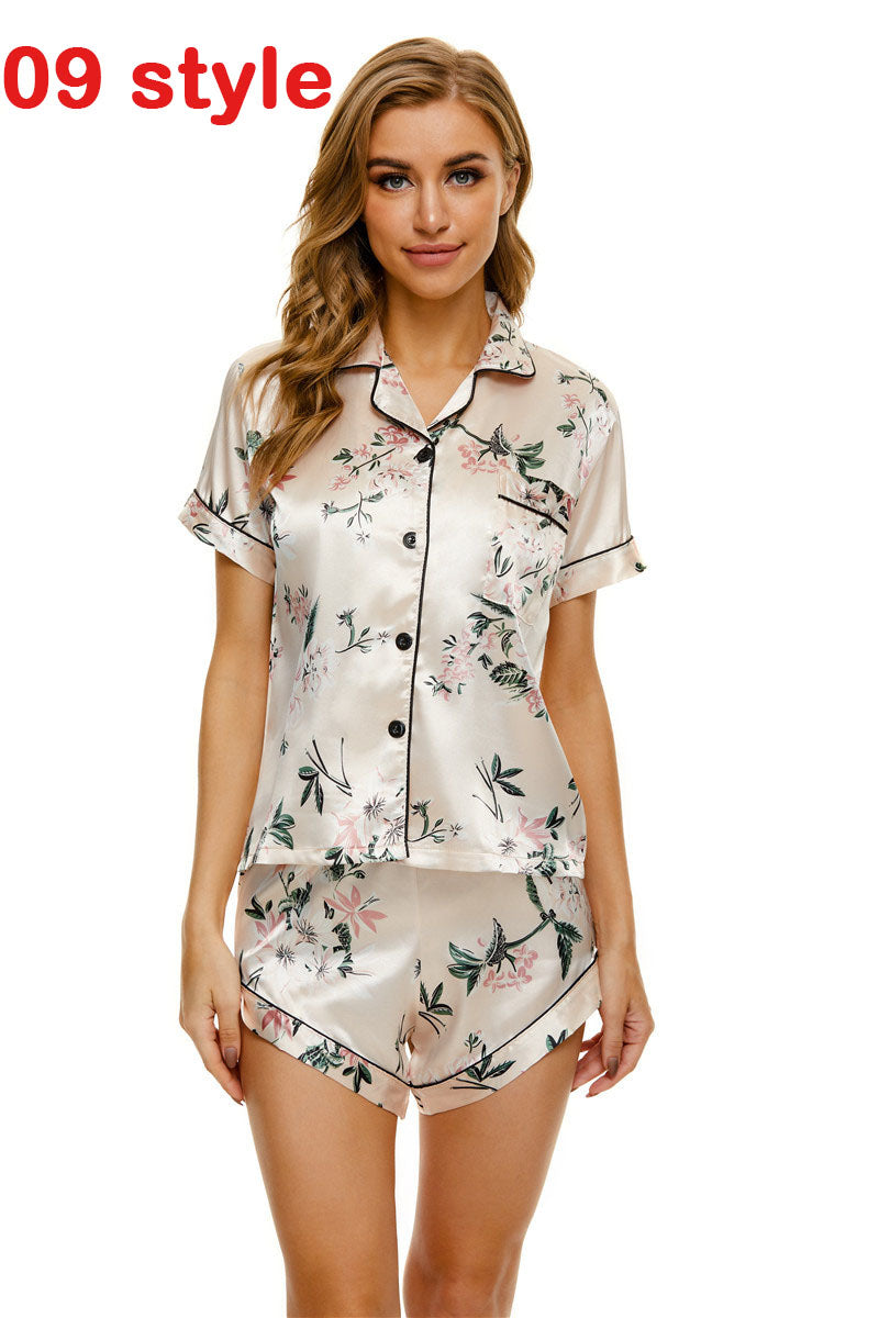 Conjunto de pijama con pantalones cortos con estampado de satén