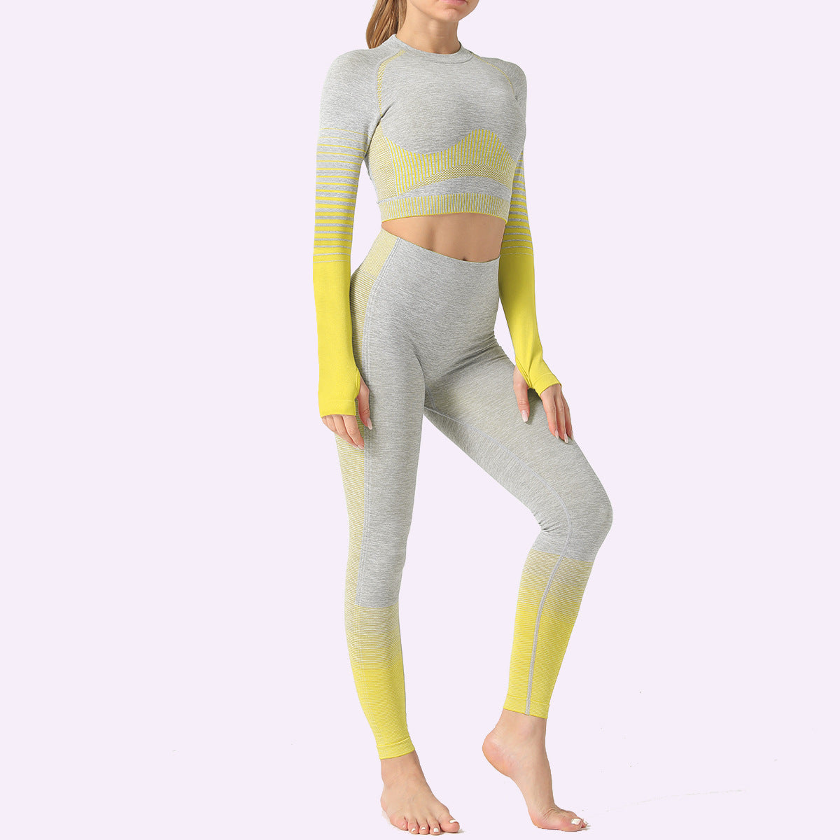 Conjunto de leggings y top corto de yoga para mujer