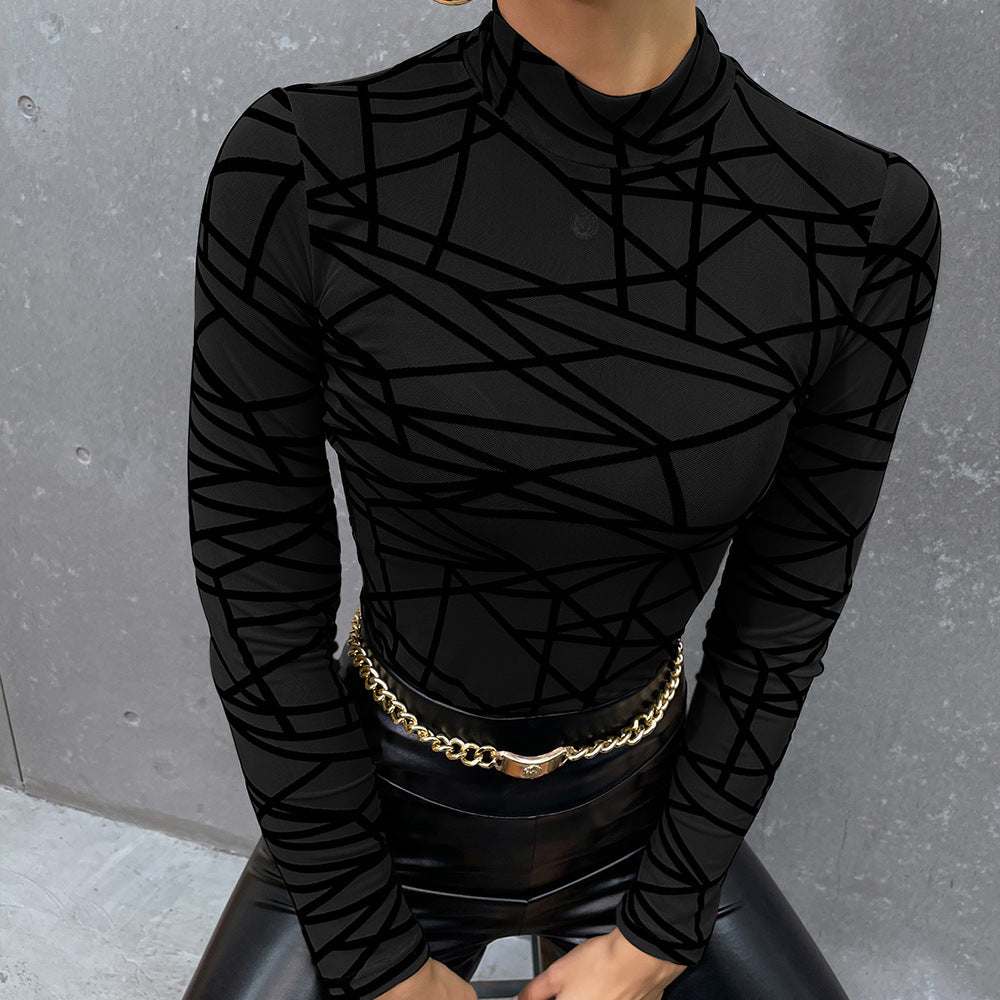 Abstract Ideas Long Sleeve Mesh Shirt