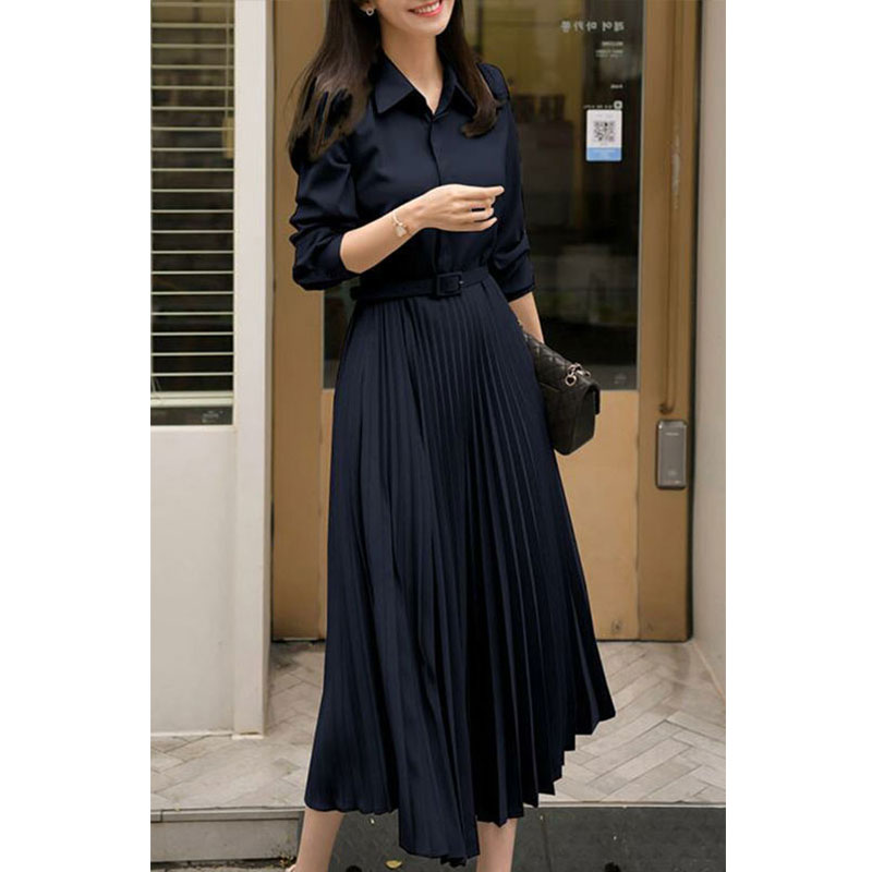 Vestido plisado de gasa