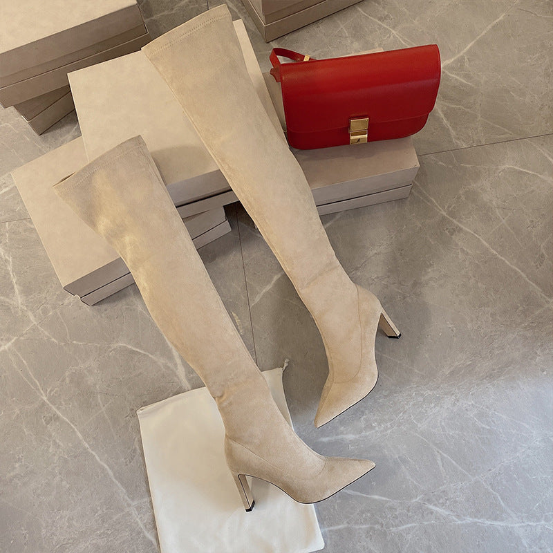 Overknee-Stiefel mit breitem Absatz