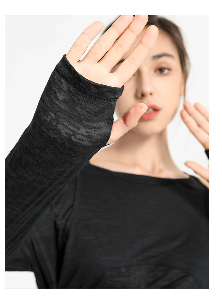 Camisa deportiva de manga larga con aberturas