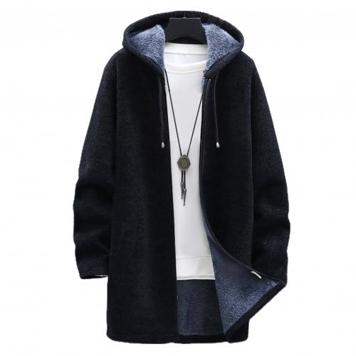 Plush Fur Lined Men's Sweater Jacket