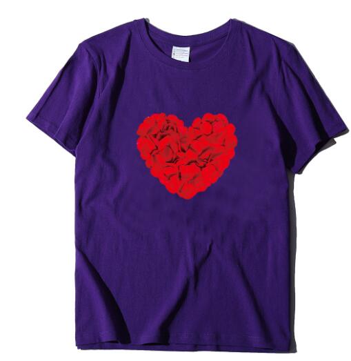 Valentine's Day Couples Rose Love Short Sleeve Shirt