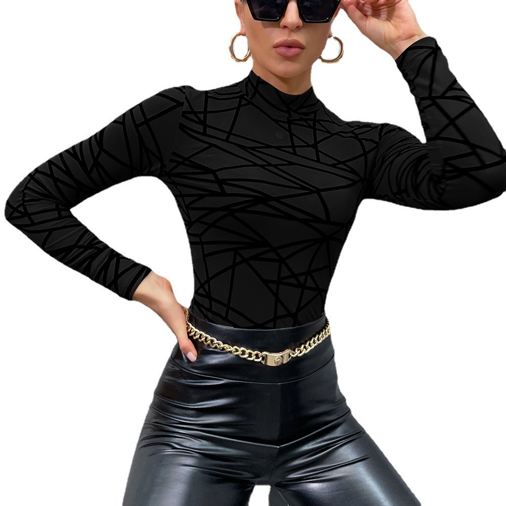 Abstract Ideas Long Sleeve Mesh Shirt