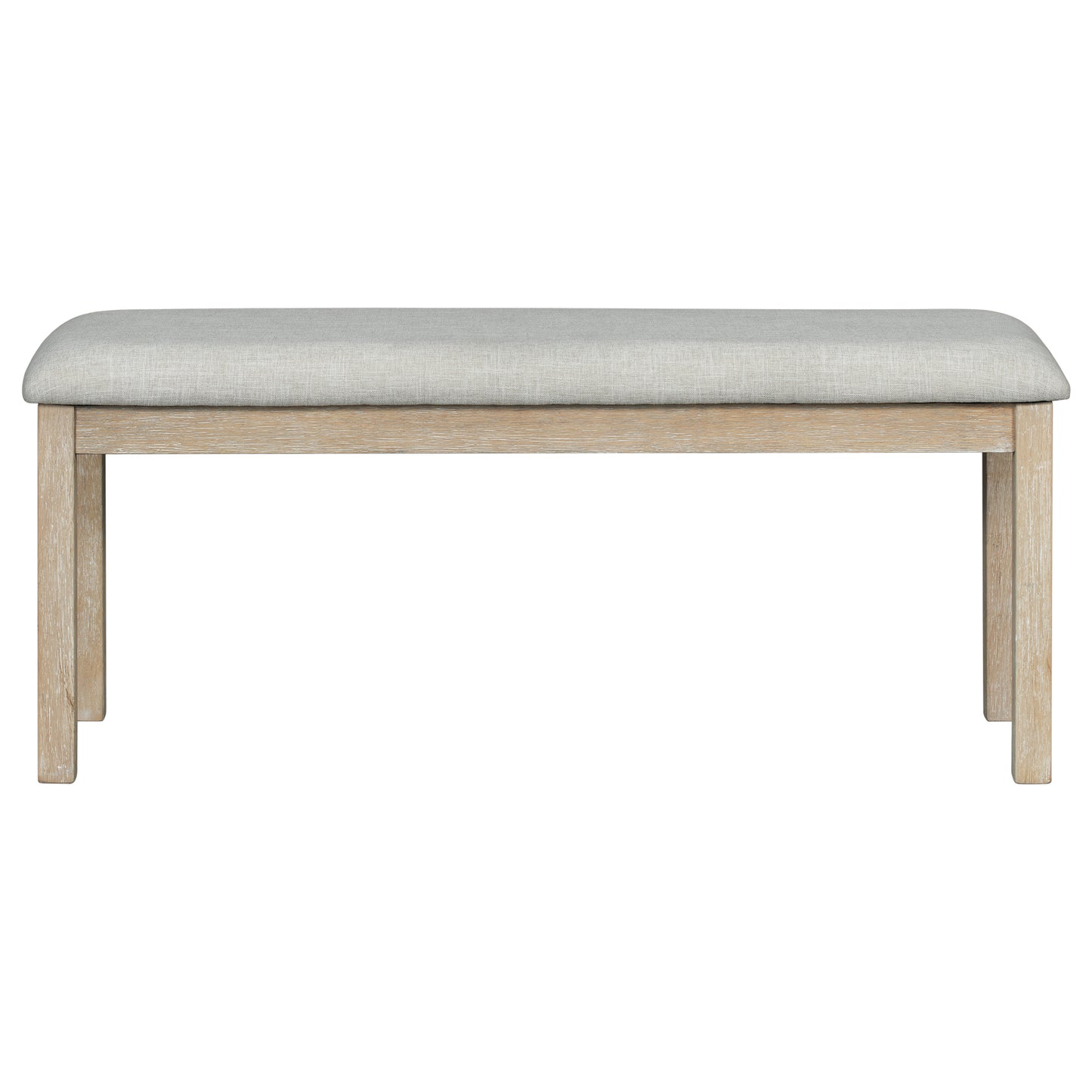 Juego de mesa de comedor de madera Chevron de 6 piezas con banco