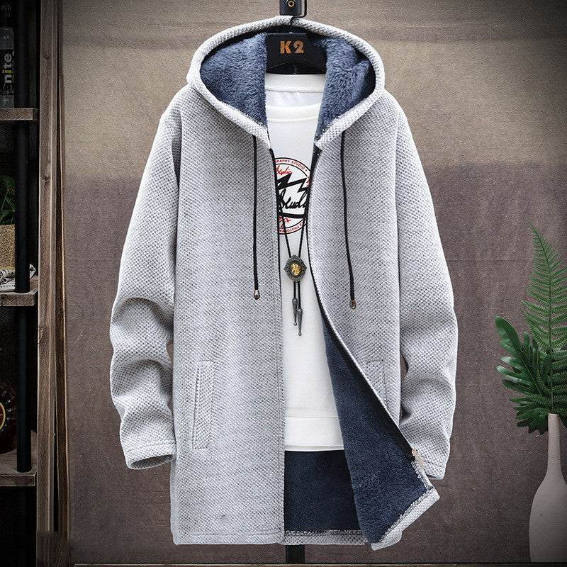 Plush Fur Lined Men's Sweater Jacket