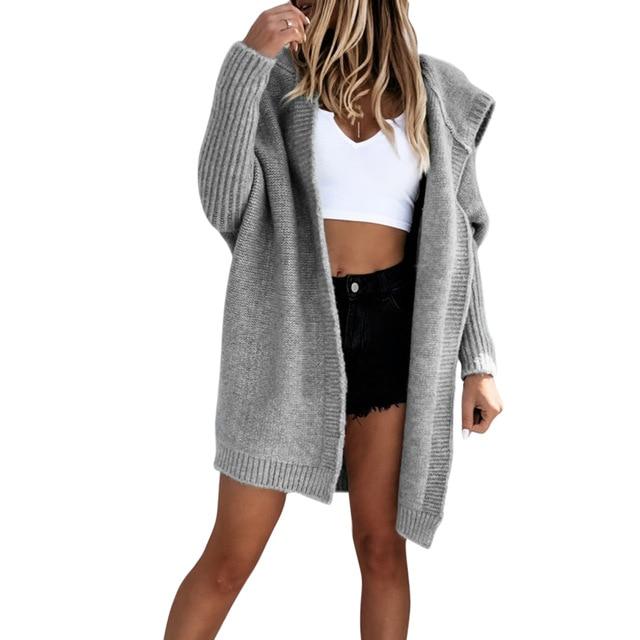 Thick Hooded Cardigan Sweater