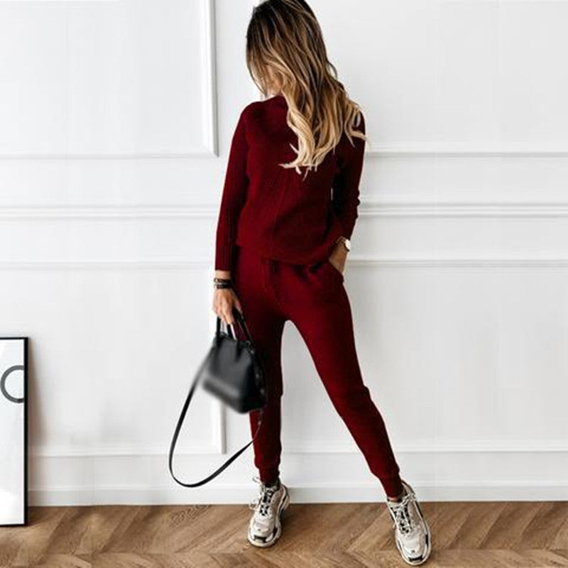 Turtleneck 2-Piece Sweater Suit Set
