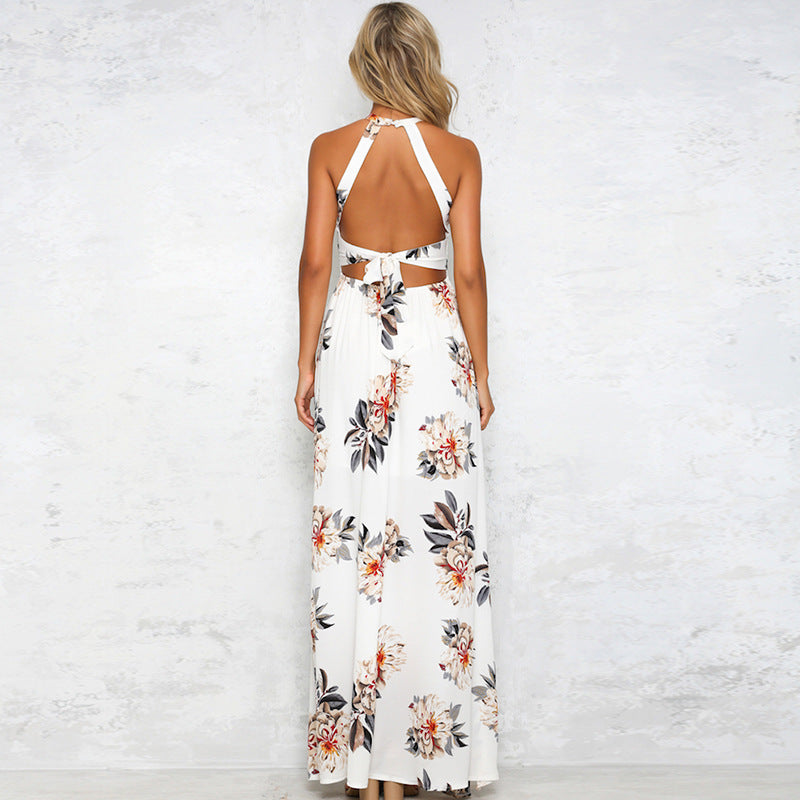 Ann Floral Halter Top Maxi Dress