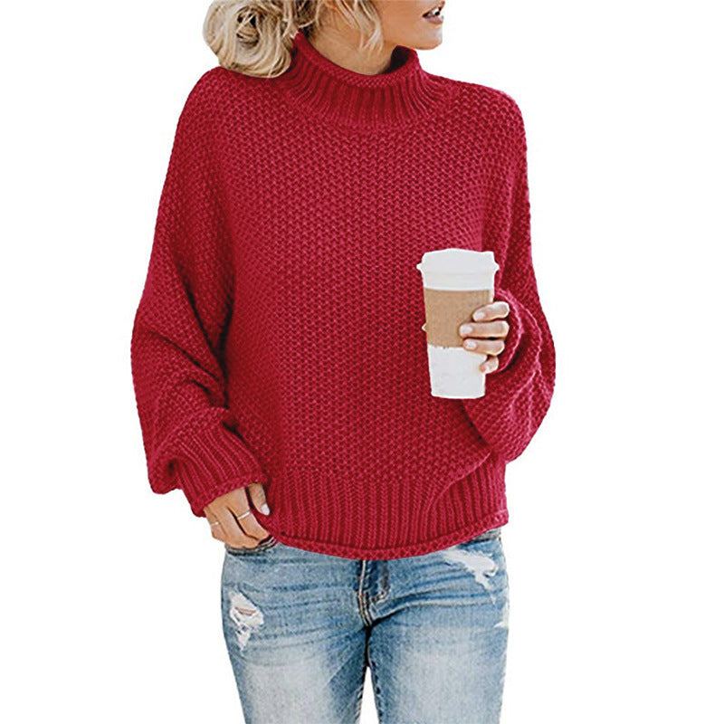 Thick Thread Mid-Turtleneck Sweater
