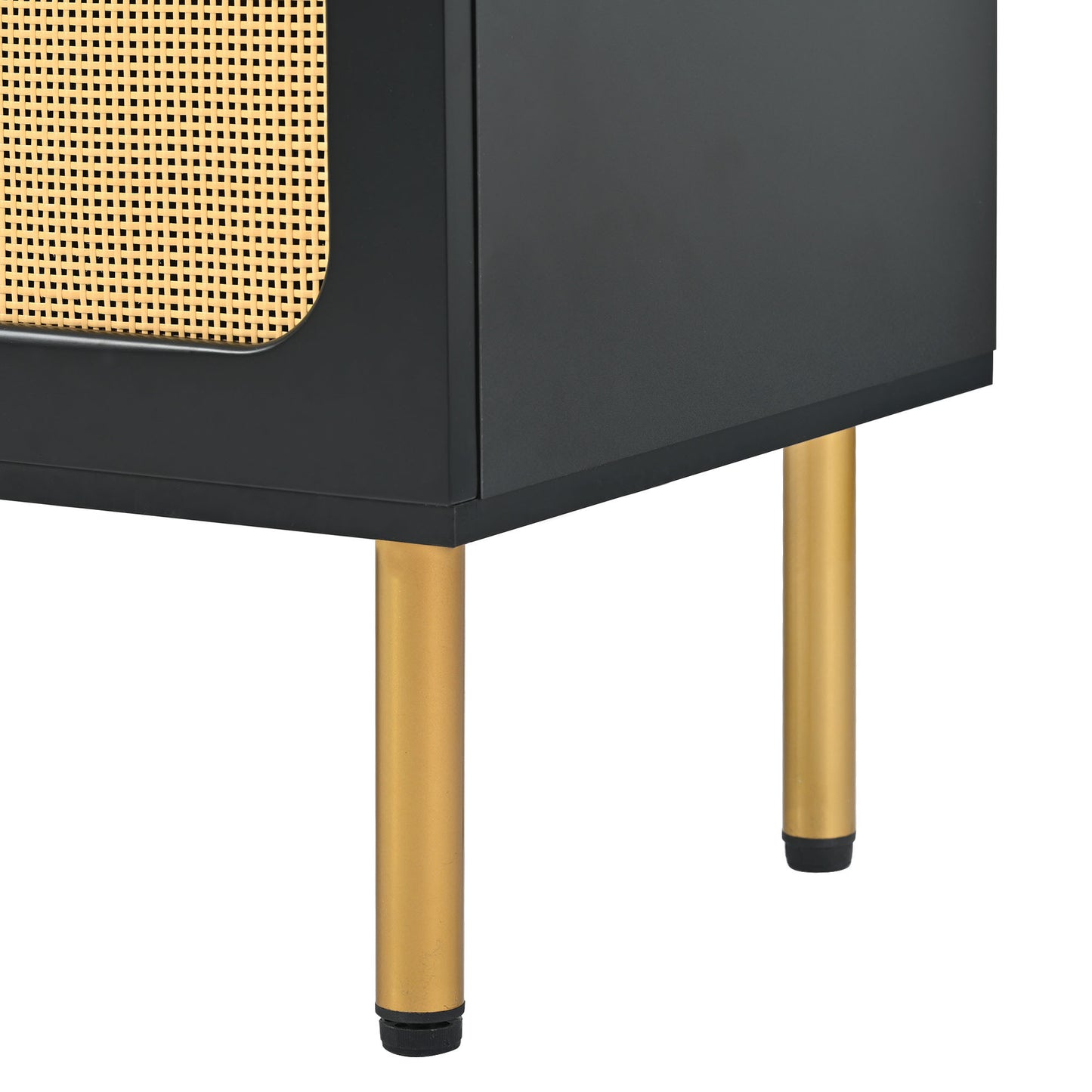 Black & Rattan TV Stand for TVs Up to 70”