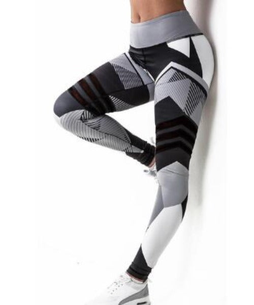 Leggings deportivos finos con forma geométrica