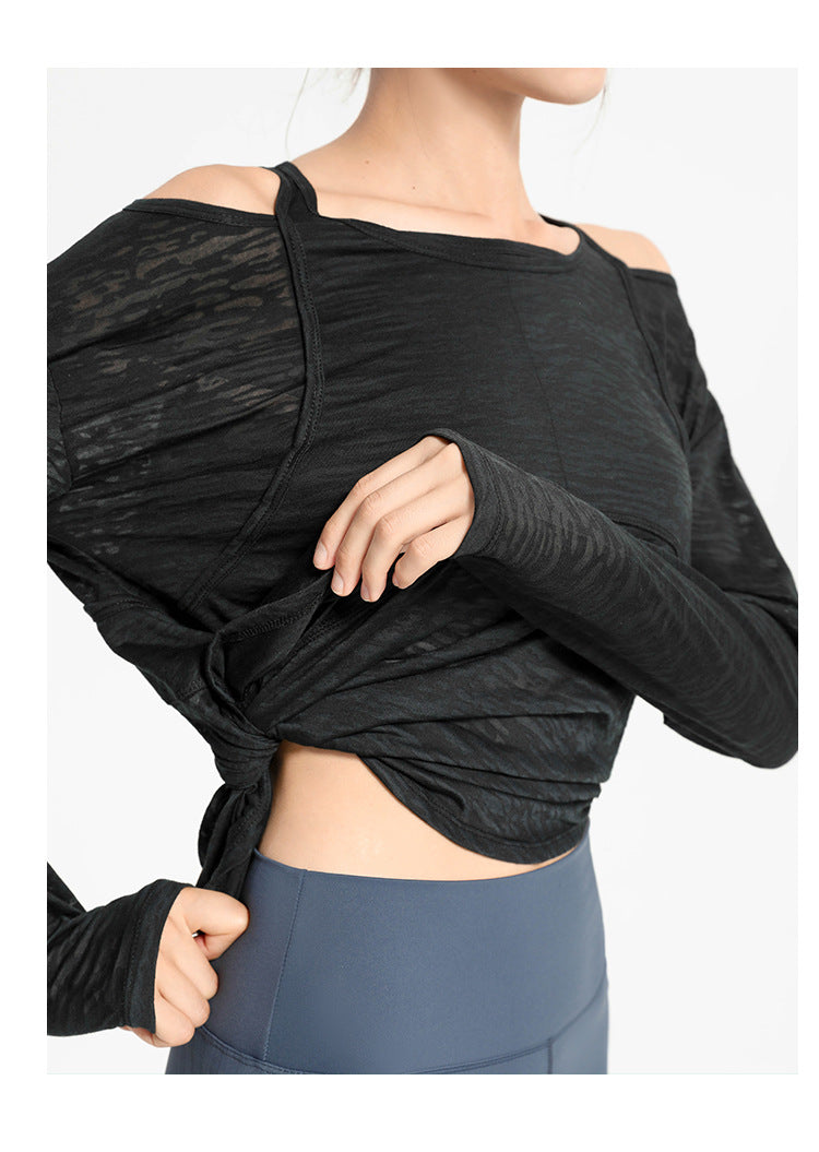 Camisa deportiva de manga larga con aberturas