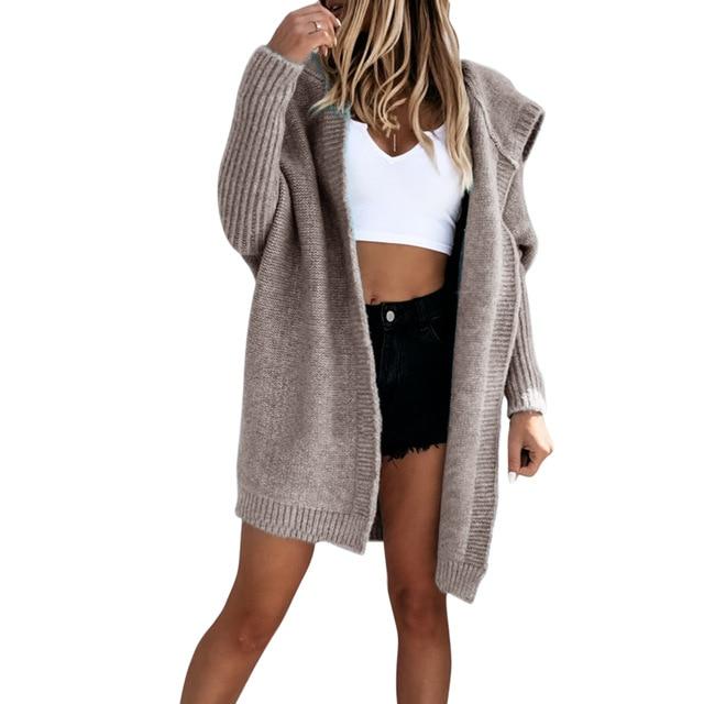 Thick Hooded Cardigan Sweater