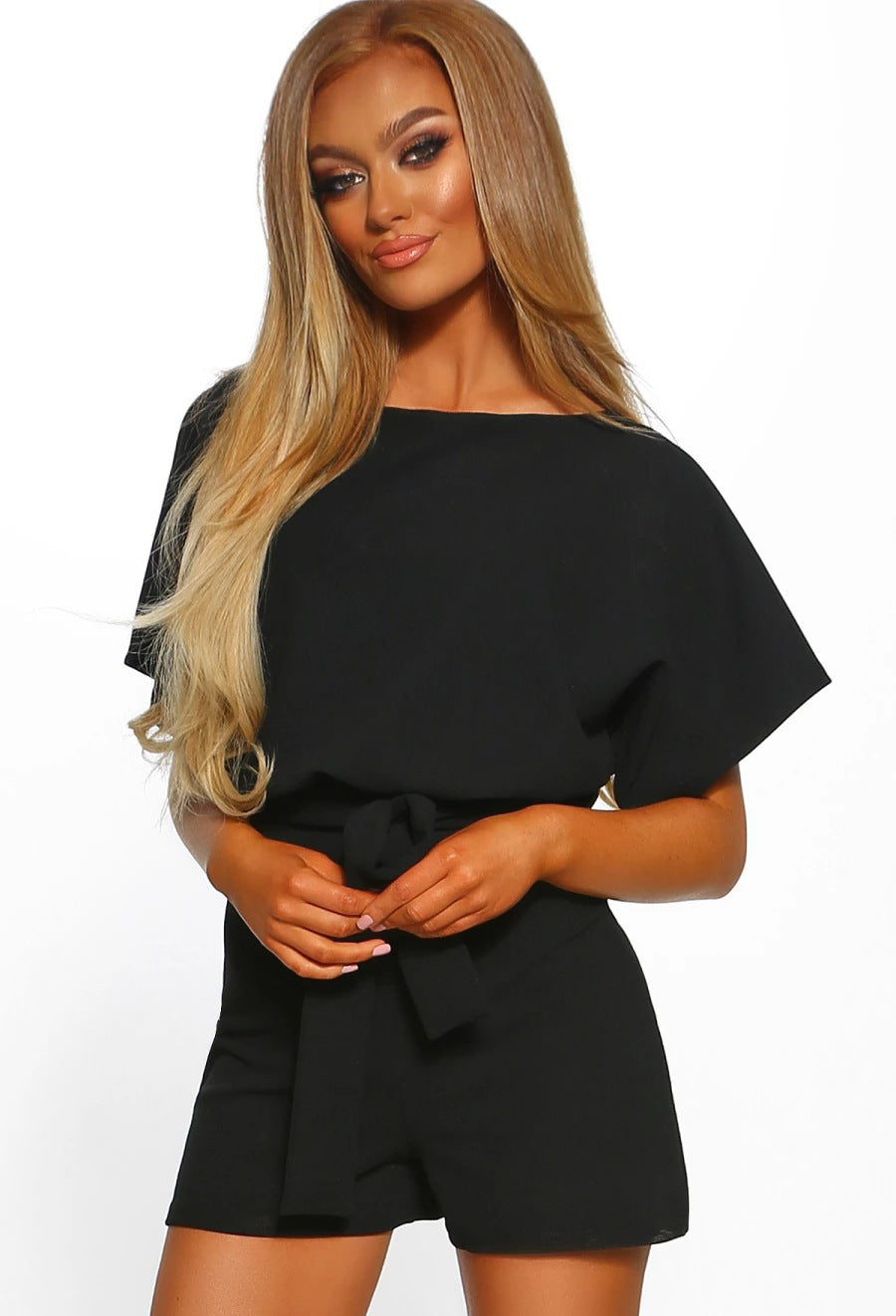 Summer Shorts Belted Jumpsuit