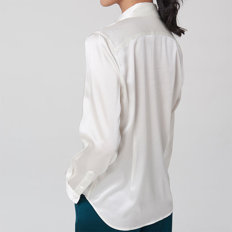Satin Long Sleeve Collar Shirt
