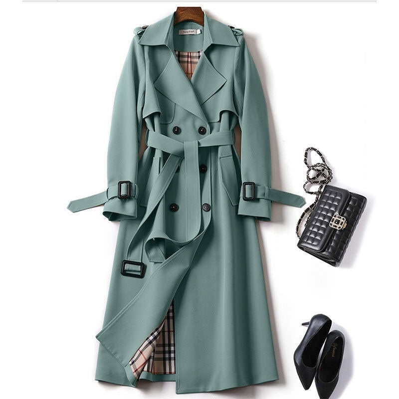 Zweireihiger mittellanger Trenchcoat