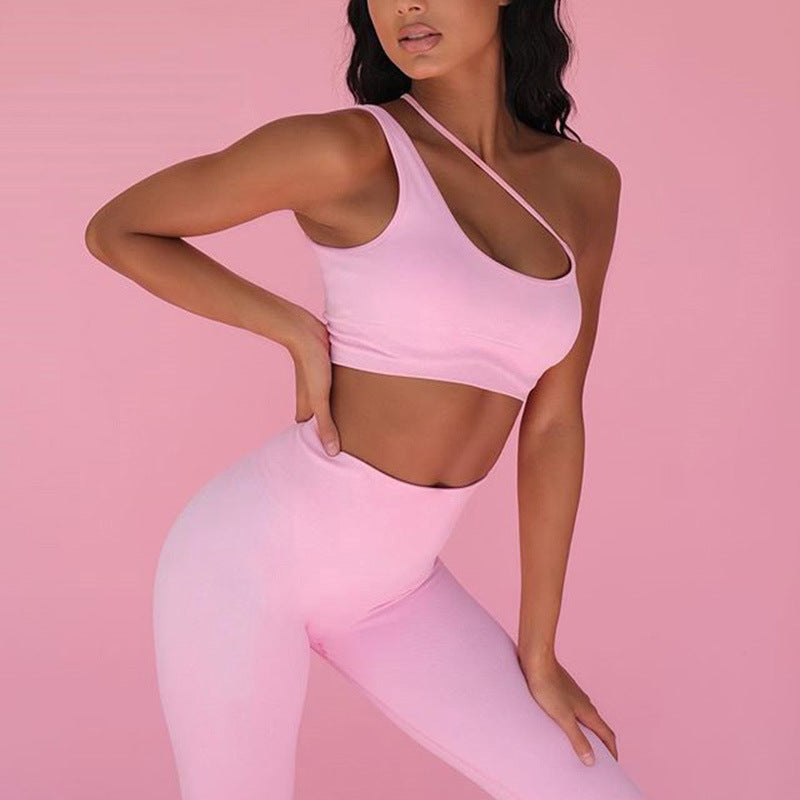 Conjunto de ropa deportiva de moda de un solo hombro
