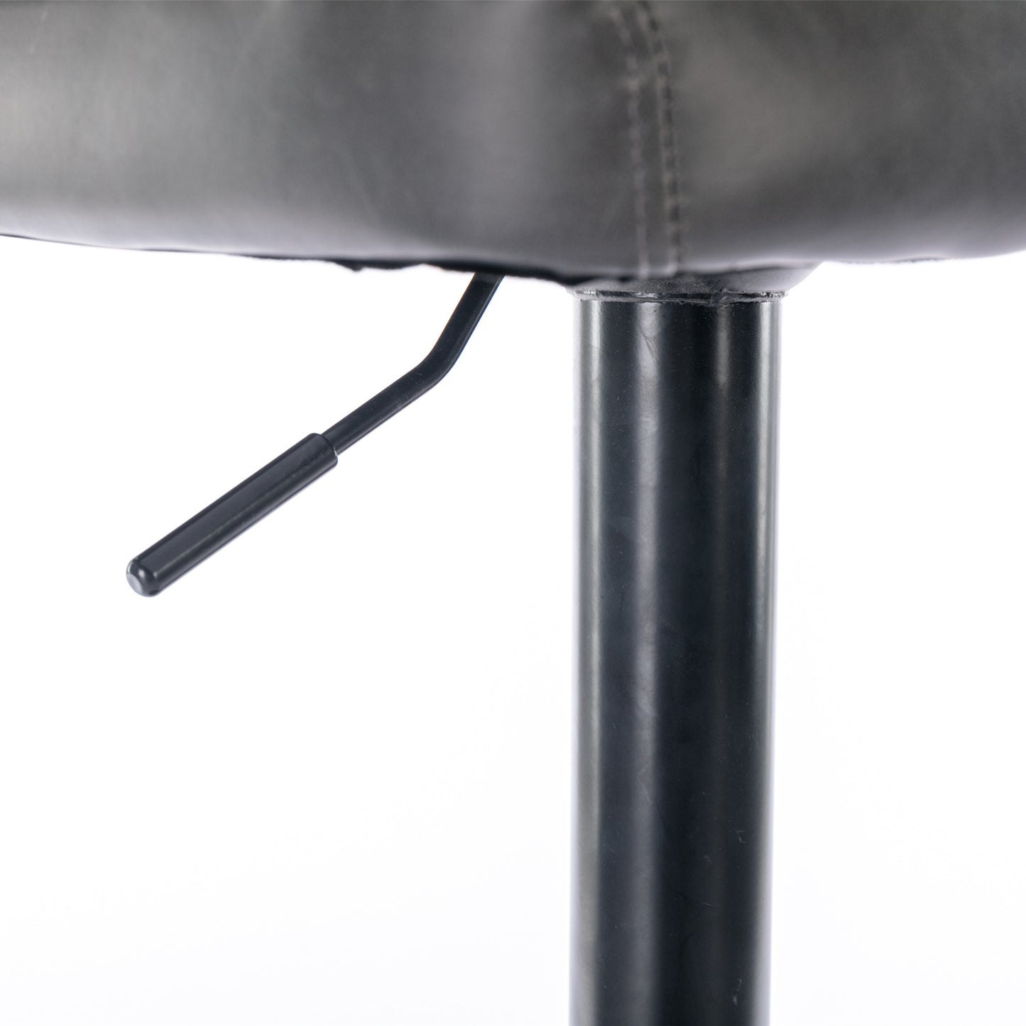 A&A Furniture, anthrazitgraue, mit veganem Leder gepolsterte, drehbare Barhocker (2er-Set)