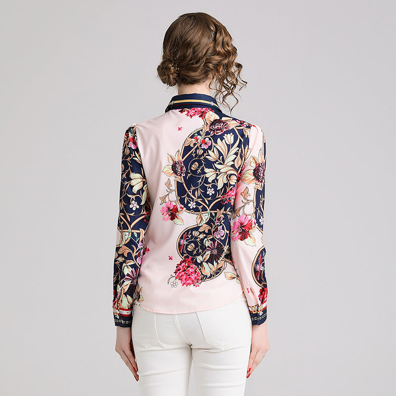 Button Up Bow Tie and Flower Print Shirt