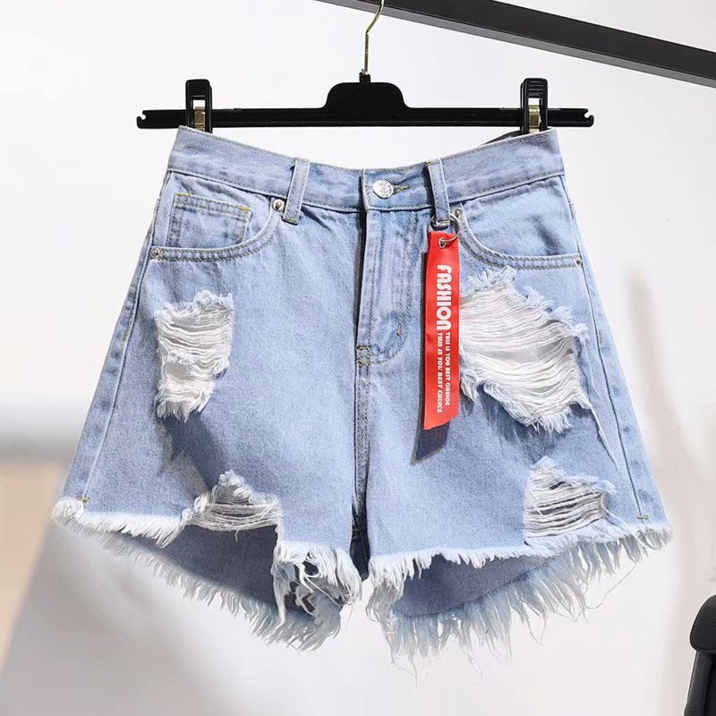 Fringed Hem Jean Shorts (Color Options)