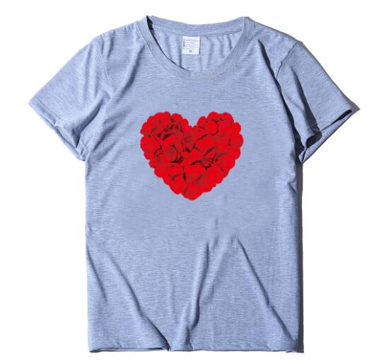 Valentine's Day Couples Rose Love Short Sleeve Shirt