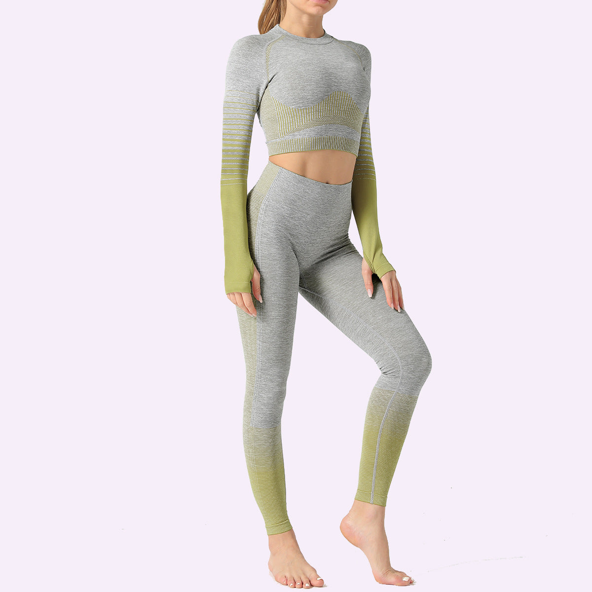 Conjunto de leggings y top corto de yoga para mujer