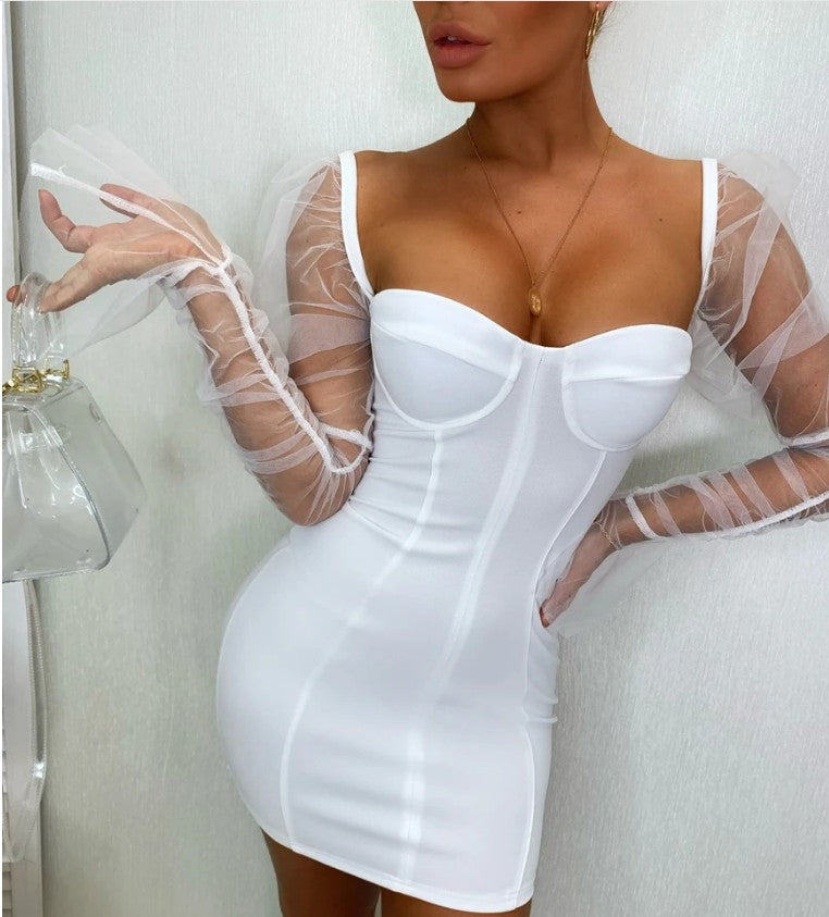 Mesh Sleeves Dress