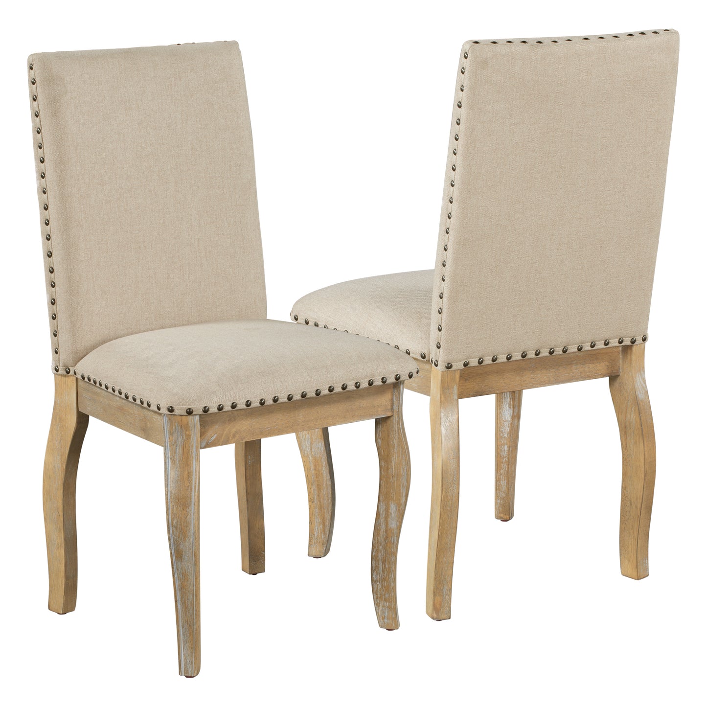 Mesa de comedor extensible redonda de madera de 5 piezas y 4 sillas de comedor tapizadas