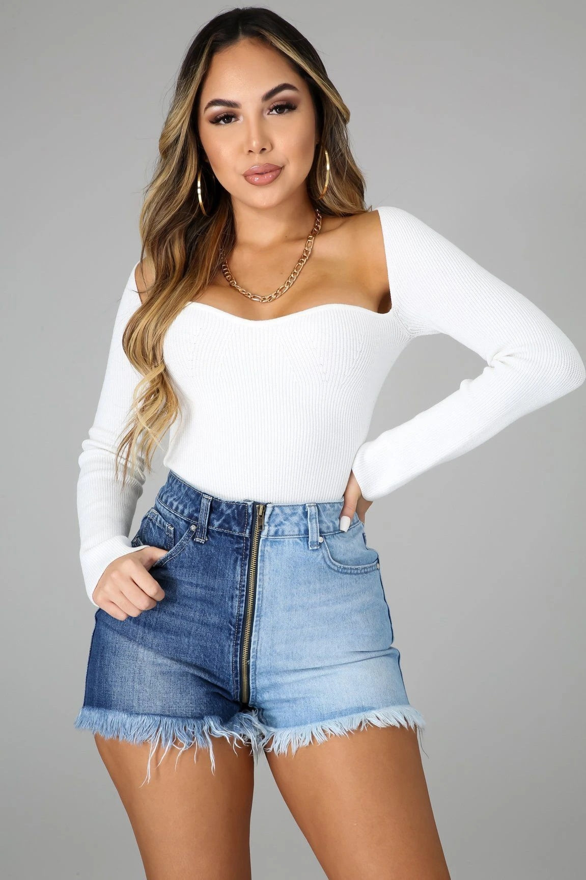 Moody High Waist Denim Shorts