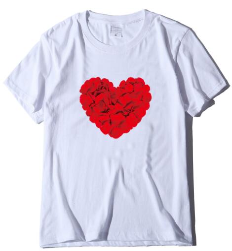 Valentine's Day Couples Rose Love Short Sleeve Shirt