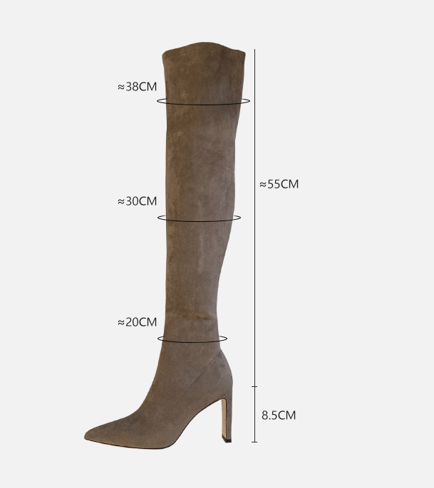 Overknee-Stiefel mit breitem Absatz