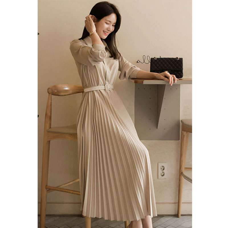 Vestido plisado de gasa