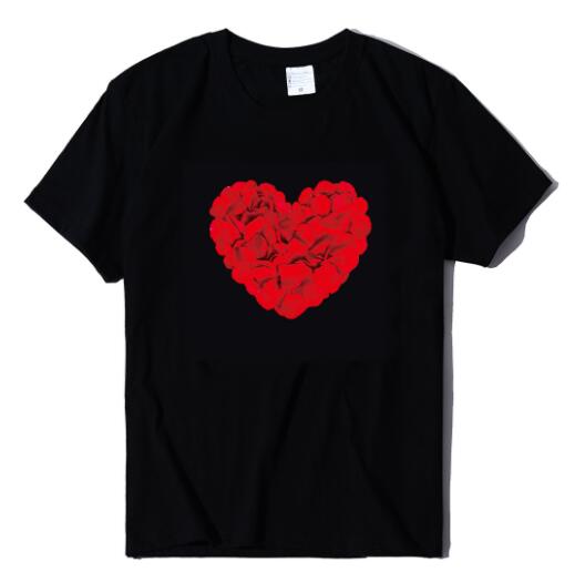 Valentine's Day Couples Rose Love Short Sleeve Shirt