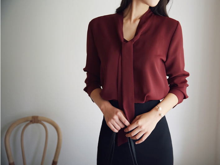 Bow-Ties for Gals Chiffon Shirt