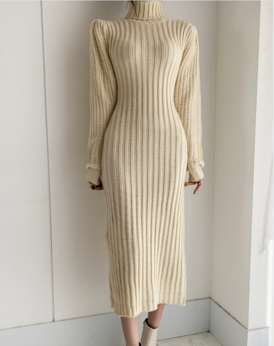 Thick Cross Body Tied Sweater Dress