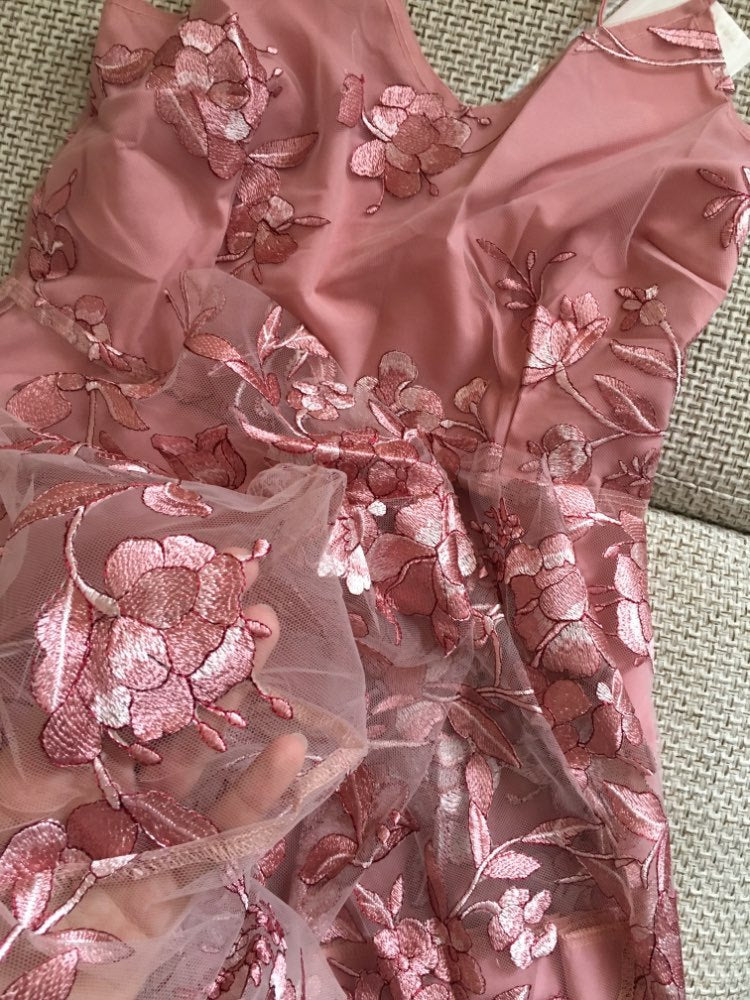 Spaghetti Strap Embroidered Dress