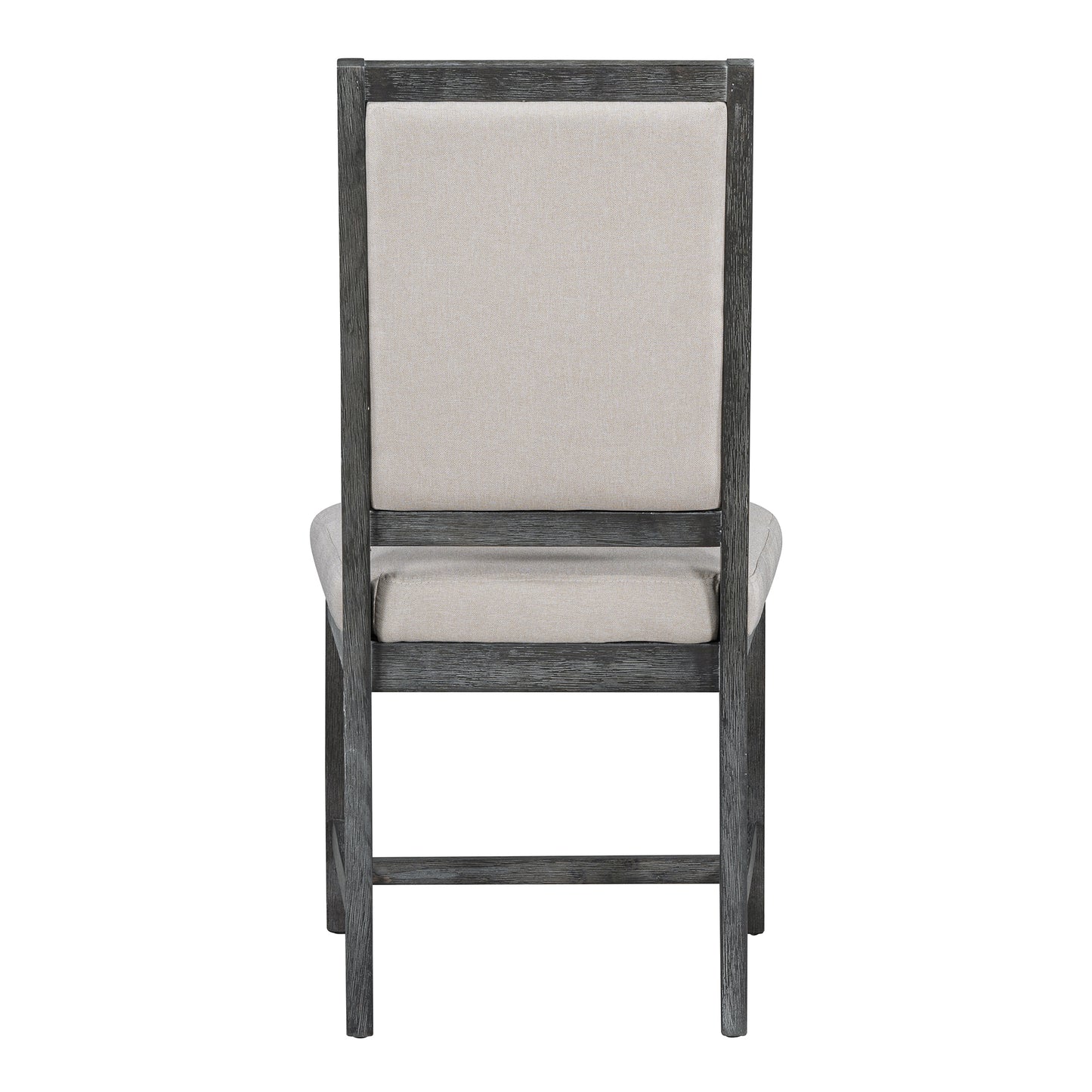 5-teiliges Esszimmer-Set, ausziehbarer runder Tisch und 4 gepolsterte Stühle, Bauernhaus (Schwarz)