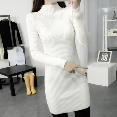 Short Turtle Neck Sweater Dress
