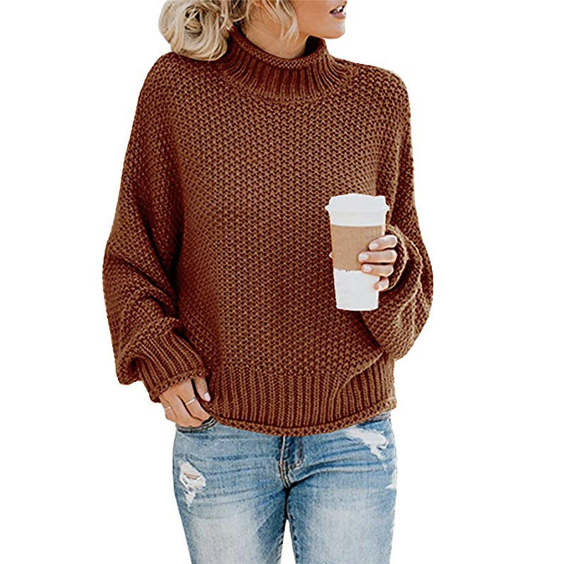 Thick Thread Mid-Turtleneck Sweater