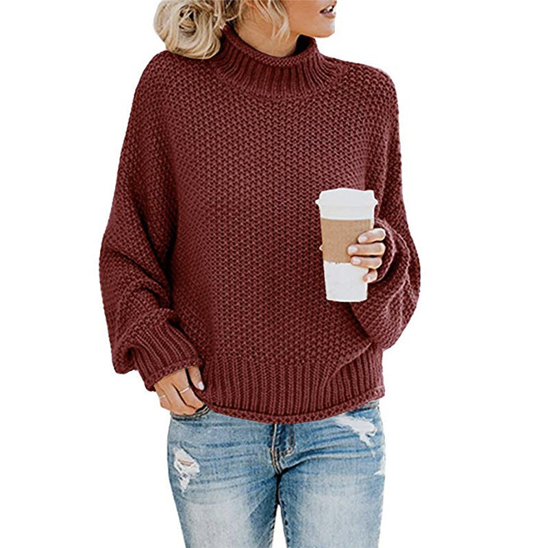 Thick Thread Mid-Turtleneck Sweater