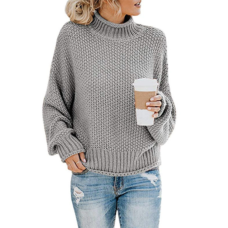 Thick Thread Mid-Turtleneck Sweater