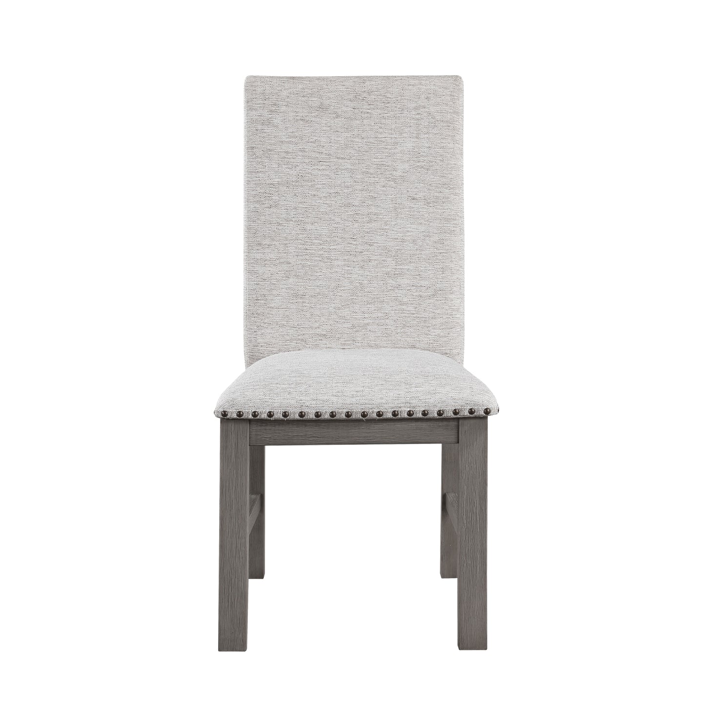 Juego de mesa de comedor gris rústico de 5 piezas con hoja extensible y 4 sillas tapizadas de tela