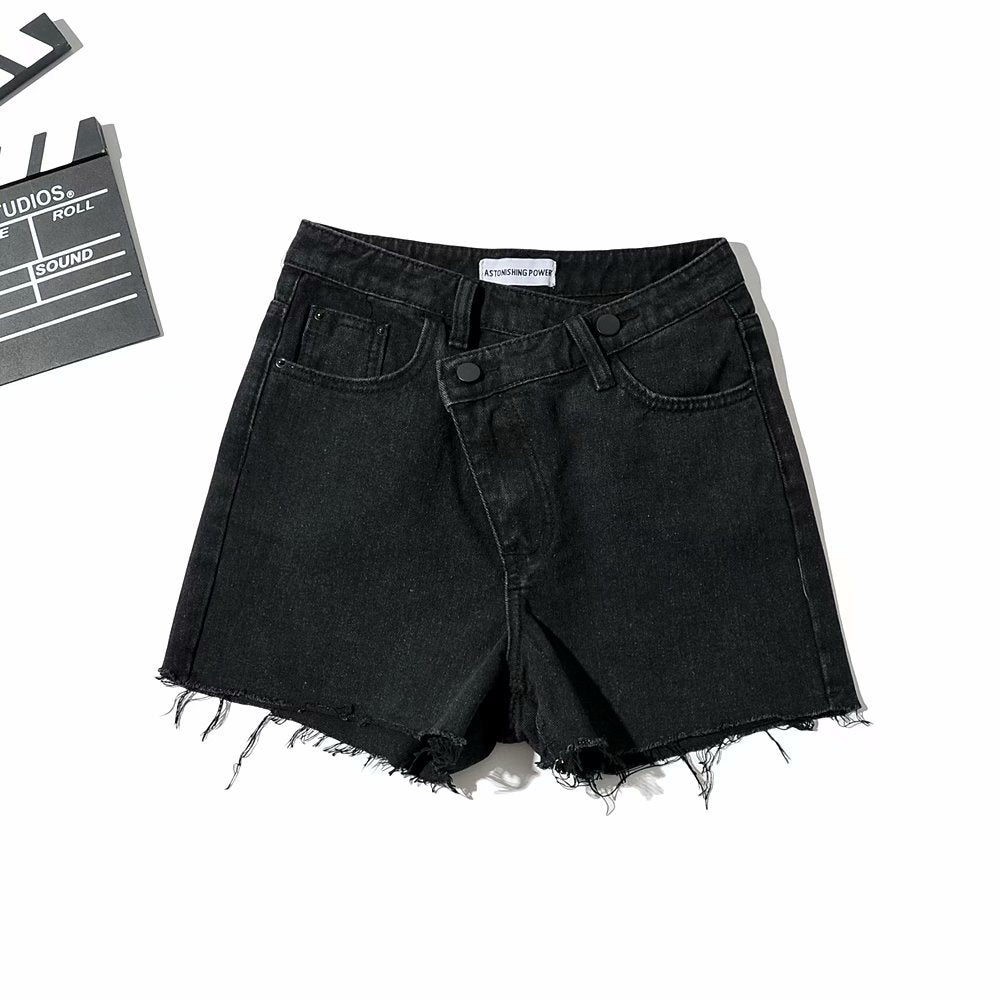 Unique Asymmetrical Denim Shorts