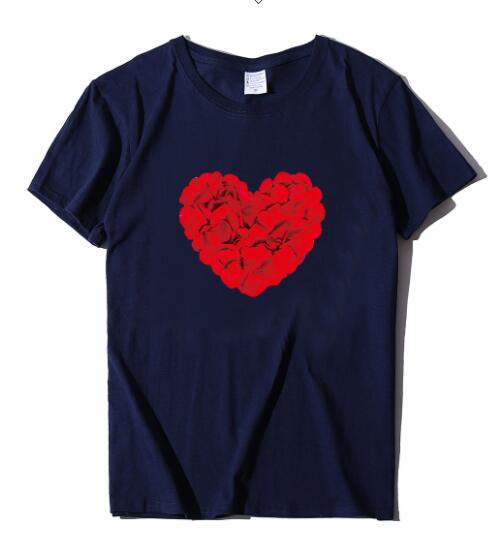 Valentine's Day Couples Rose Love Short Sleeve Shirt