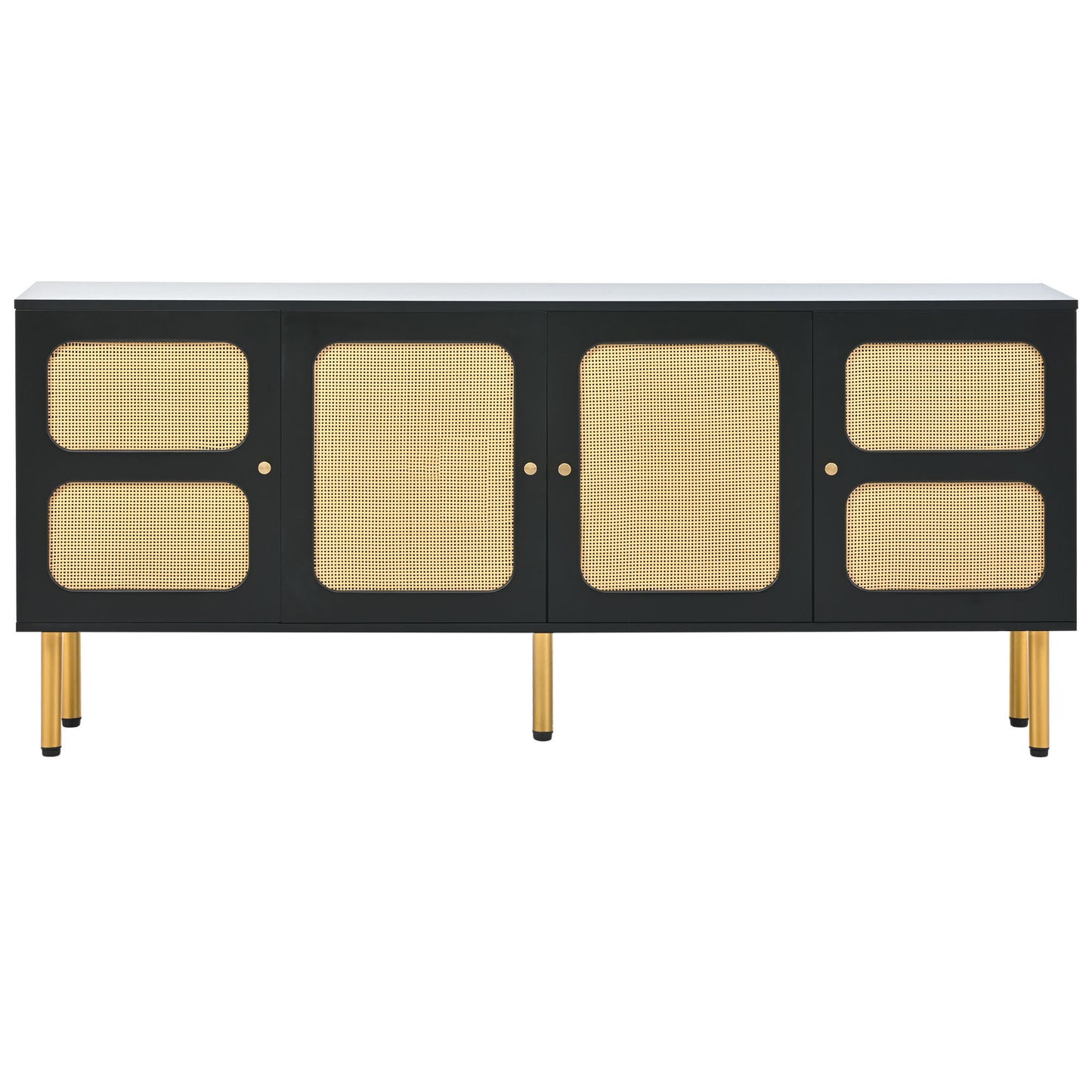 Black & Rattan TV Stand for TVs Up to 70”